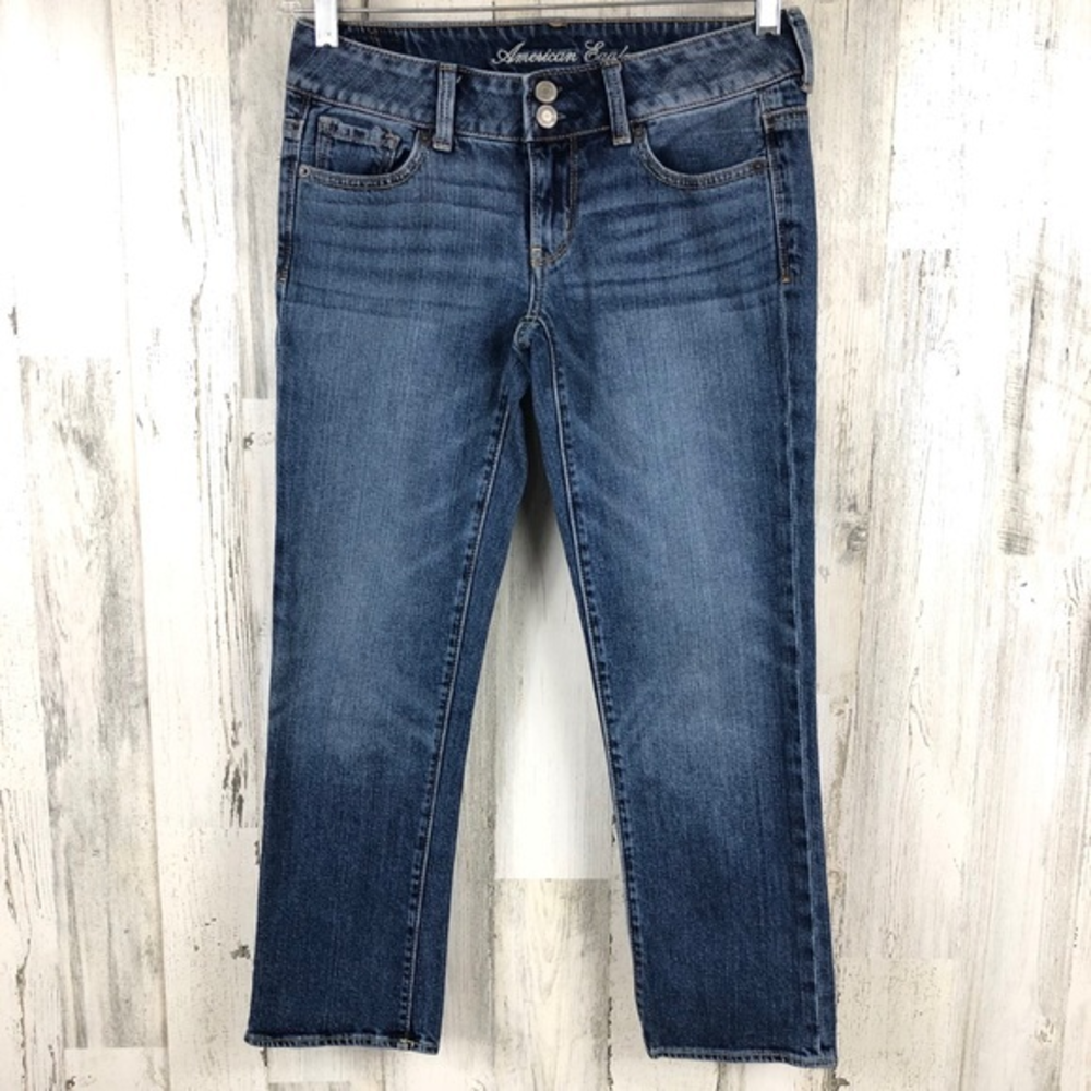 American Eagle Women's‎ Artist Crop Blue Jeans 2